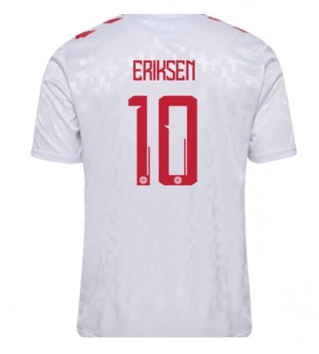 Danmark Christian Eriksen #10 Bortatröja EM 2024 Kortärmad